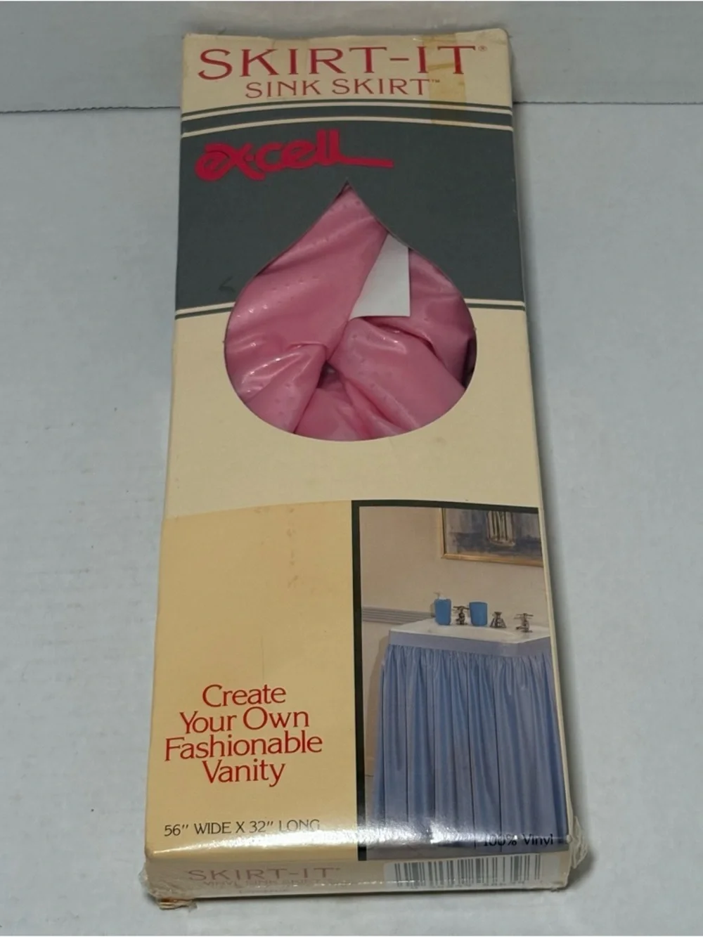 NEW NOS Vintage Excell Skirt-It Dusty Rose Pink Sink Skirt Retro Grannycore